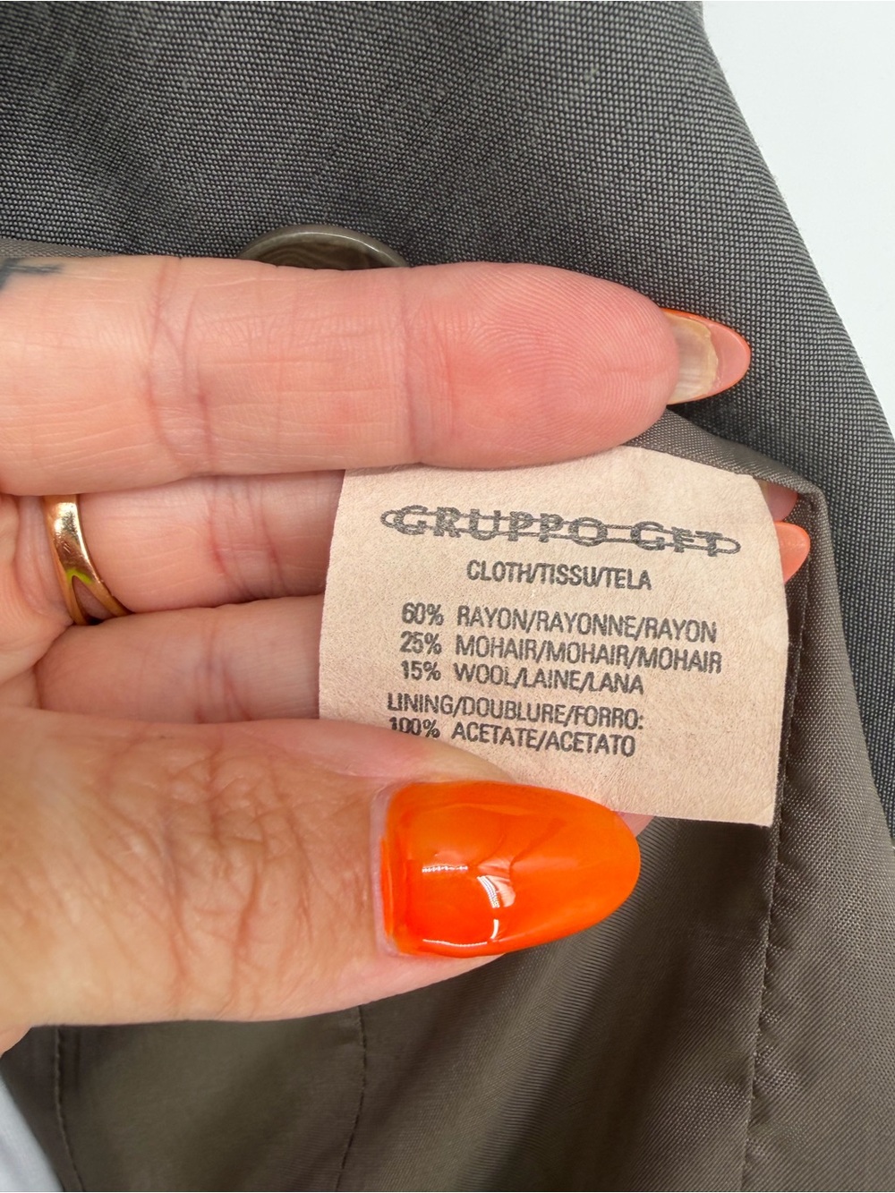 Vintage Emanuel Ungaro Gray Women's Wool Blazer - Picture 6 of 8